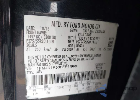 2014 Ford Expedition Limited z USA, uszkodzony, nr VIN 1FMJU1K53EEF11960